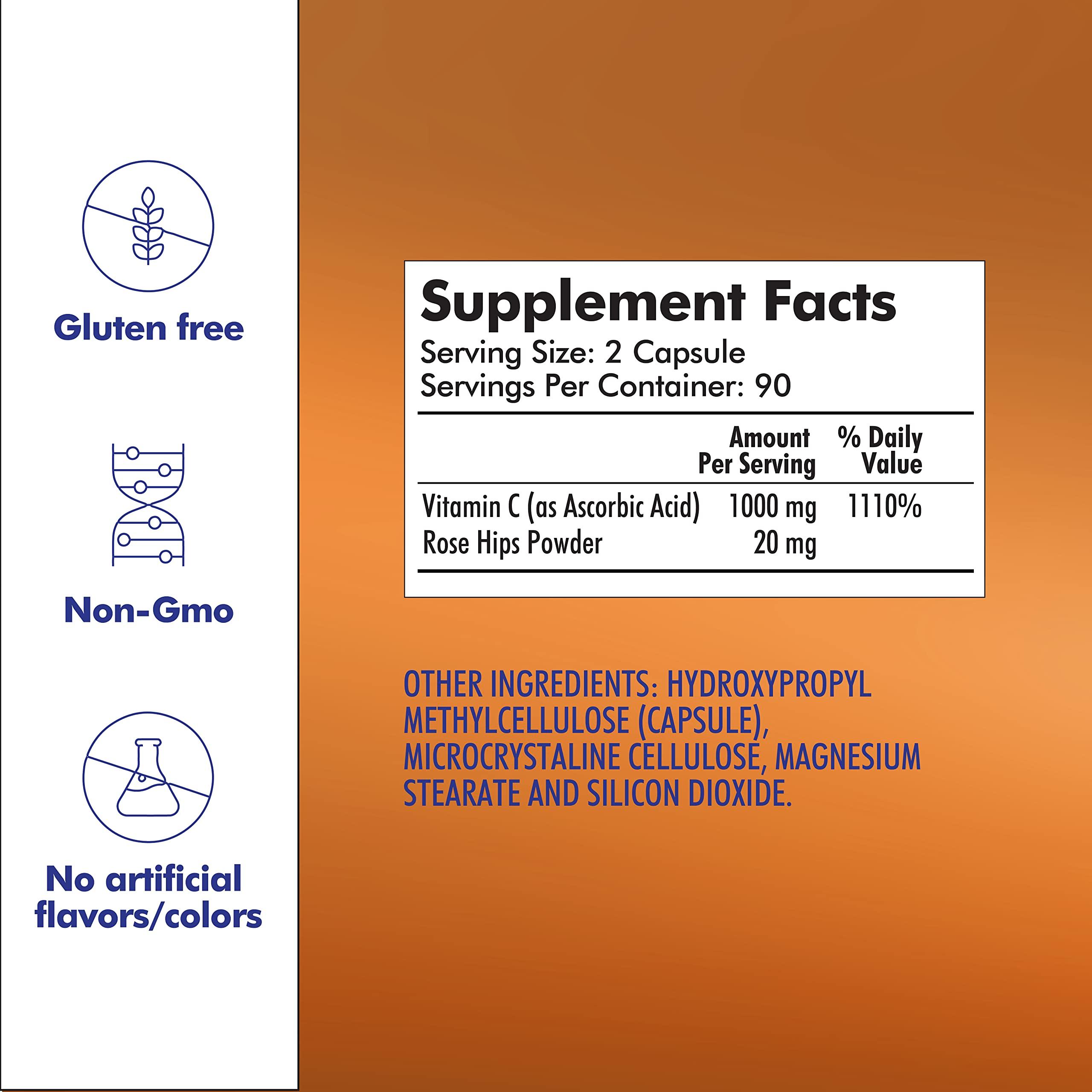 Santo Remedio Santo Remedio Vitamin C, Immune Support, Dietary Supplement, 1000 mg, 120 Capsules