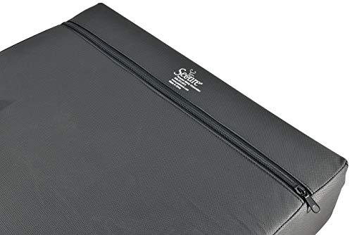 Secure Secure SWSC-1 High Density Wedge Wheelchair Seat Cushion with Safety Strap - Pressure Reducing Inner Foam Core Support with Non Slip Cover to Prevent Forward Sliding