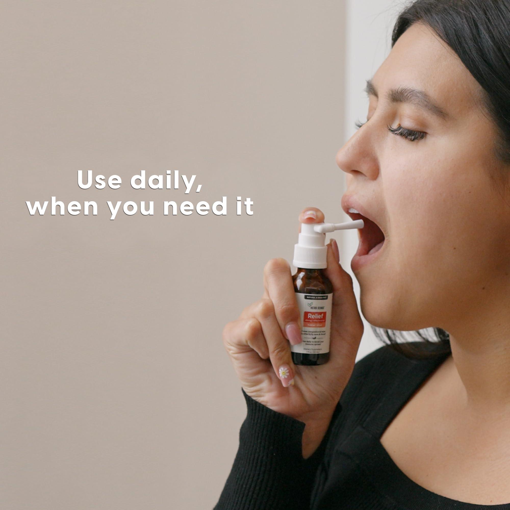 Herb Sense Herb Sense Allergy Inflammation Throat Spray, Fast Relief, Daily Protection, Drug-Free, Natural, Immune Boost, 1 oz, Gluten-Free, Non-GMO