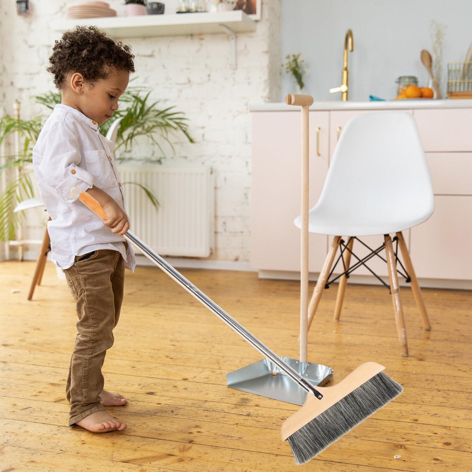 Angoily Bristle Broom Wooden Broom Wood Broom Indoor Broom Wooden House Broom Household Broom Hardwood Floor Broom Outdoor Broom Kitchen Broom Hair Broom Wood Sweeper Broom for Sweeping