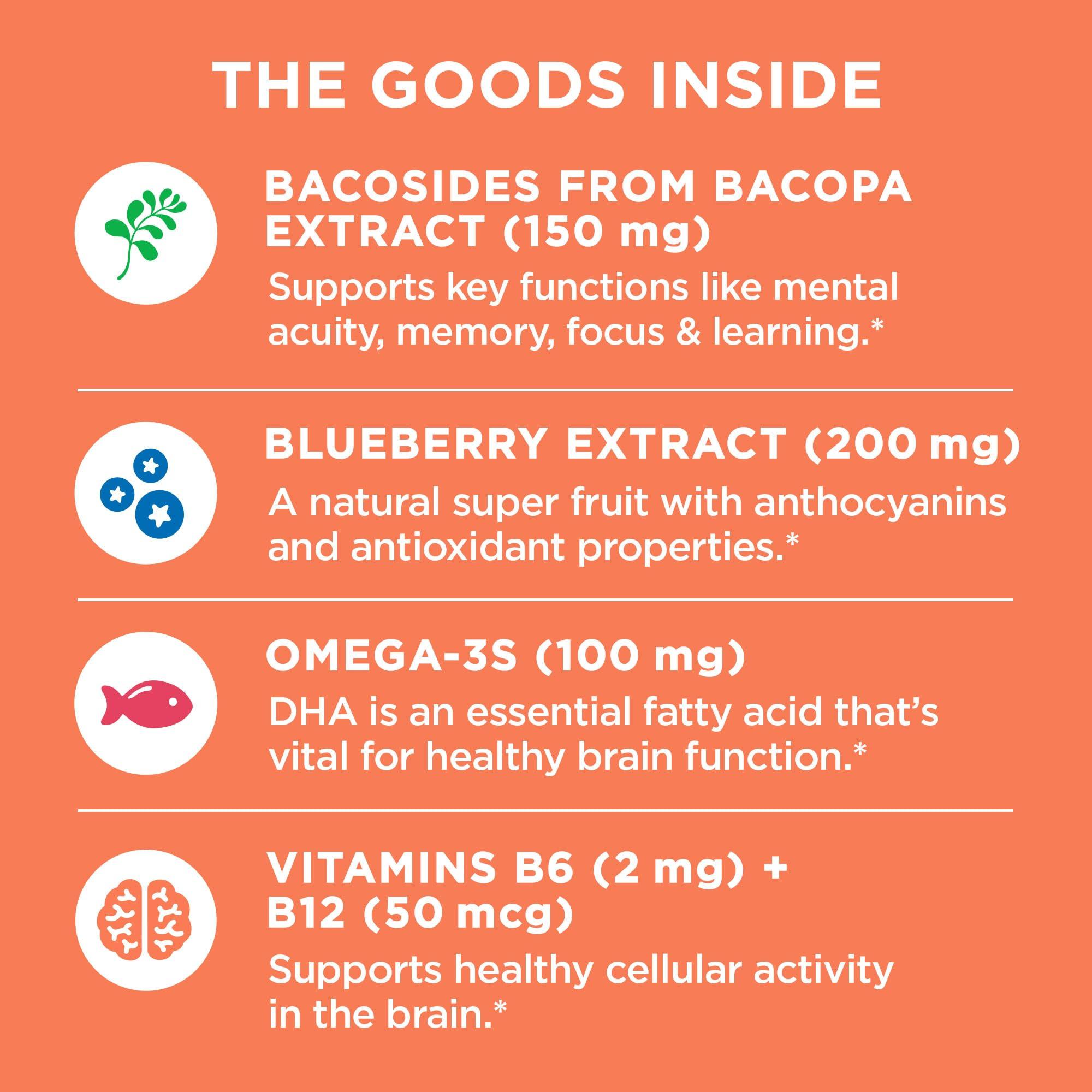 OLLY OLLY Ultra Strength Goodbye Stress Softgels, GABA, Ashwagandha, L-Theanine and Lemon Balm & Ultra Strength Brain Softgels, Nootropic, Supports Healthy Brain Function, Memory