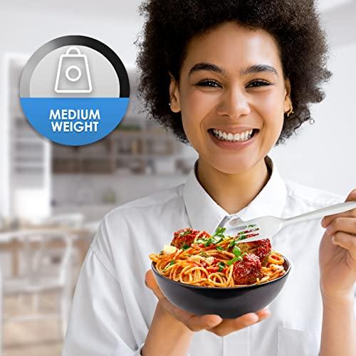 PAMI PAMI Medium-Weight Disposable Plastic Forks [400-Pack] - Bulk White Plastic Silverware For Parties, Weddings, Catering Food Stands, Takeaway Orders & More- Sturdy Single-Use Partyware Forks