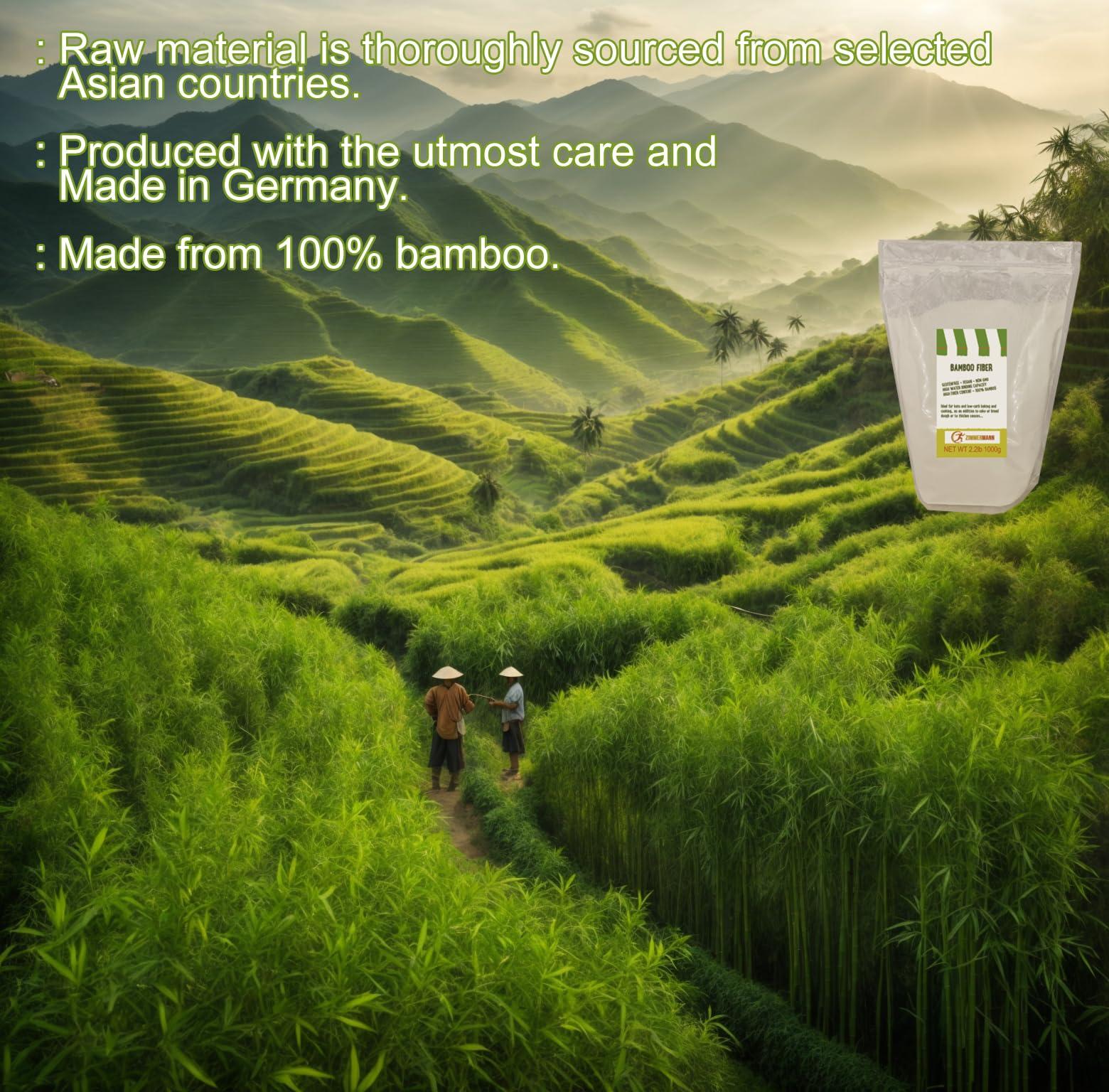 Zimmermann Bamboo Fiber 2.2lb 1000g, Gluten Free, Non GMO, Keto Flour, 100% Bamboo, by Zimmermann Sportsnutrition