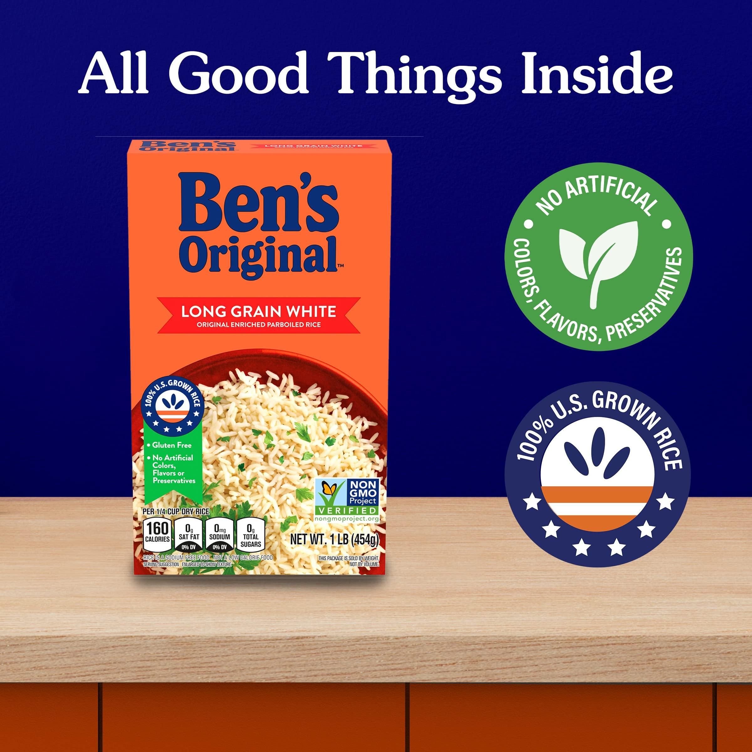 BEN'S ORIGINAL BEN'S ORIGINAL Converted Brand Enriched Long Grain White Rice, Parboiled Rice, 1 lb Box (Pack of 12)