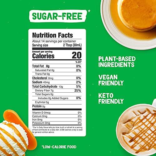 Pyure Pyure Organic Caramel Flavored Syrup, Zero Sugar, 1 Net Carb, Gluten-Free, Plant-Based for Vegan Keto Friendly Food, 14 Oz