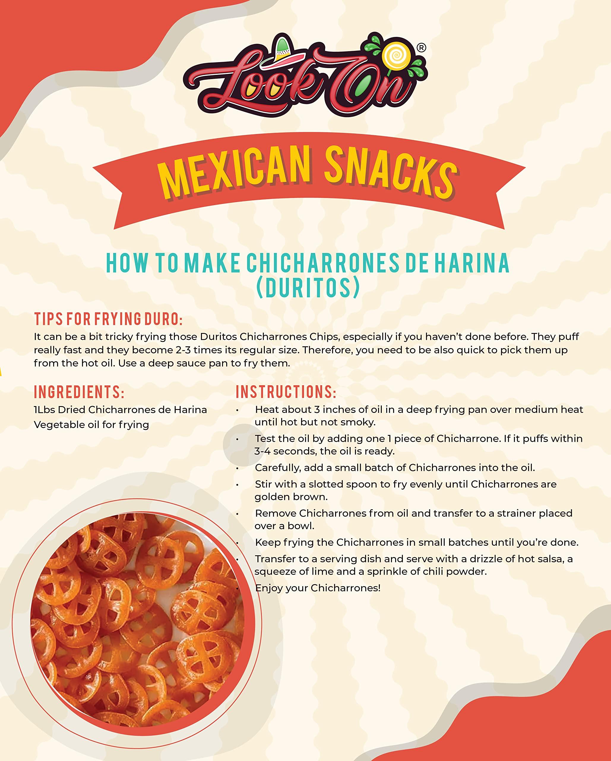 LookOn Duritos (Duros) 2LB - Wheat Pinwheels Snacks - Fritura De Rueda - Mexicans Traditional Chicharrones De Harina - Wheel Puffs Chips by LookOn
