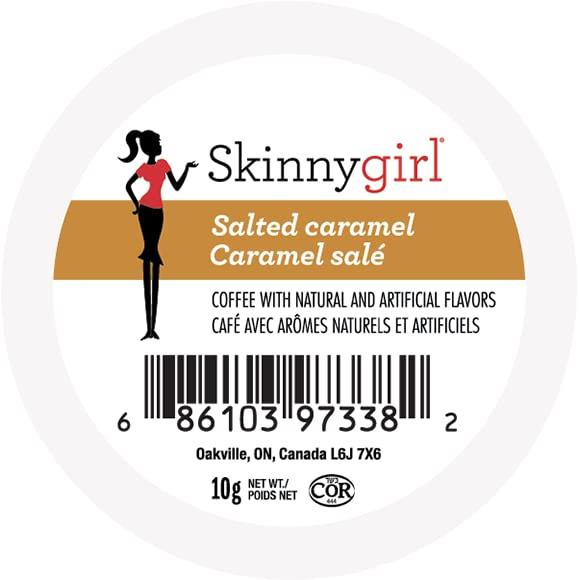 Skinnygirl Skinnygirl Flavored Coffee Pods, Salted Caramel, Medium Roast Coffee in Single Serve Pods for Keurig K Cups Brewers, 24 Count Per Box, 2 Boxes