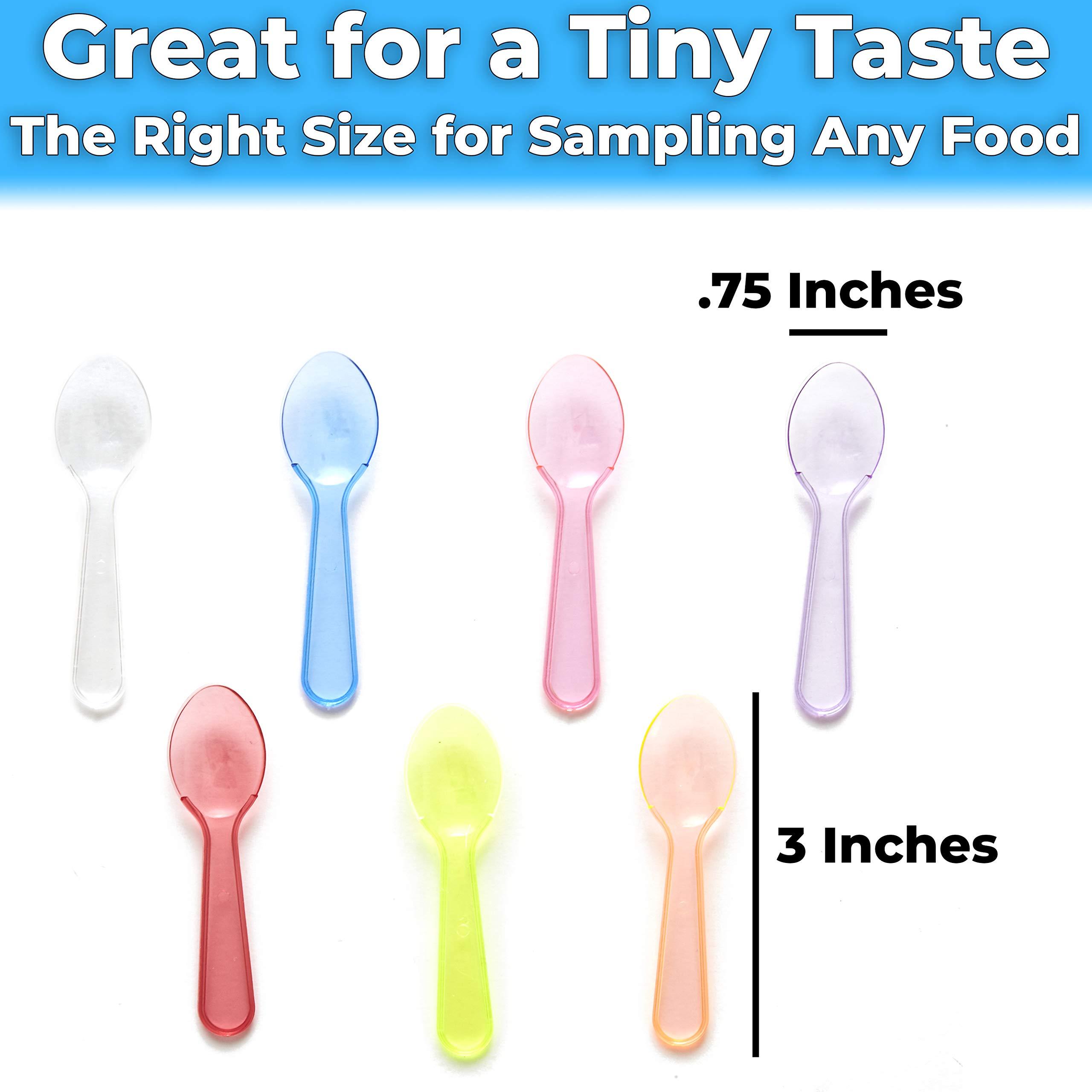 Avant Grub Extra Sturdy, BPA Free 1000ct Plastic Tasting Spoons. Disposable Mini Tasters for Small Sampling or Individual Portions of Ice Cream, Sauces and Appetizers. Great for Food Trucks, Parties and Events.