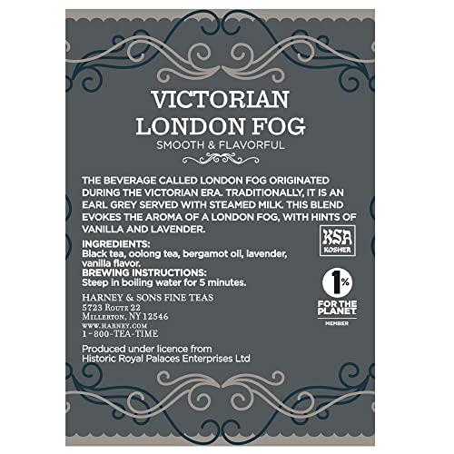 Harney & Sons Harney & Sons Victorian London Fog Tea, Black and Oolong Tea with Citrus, Vanilla and Lavender | 30 Sachets, Historic Royal Palaces Collection
