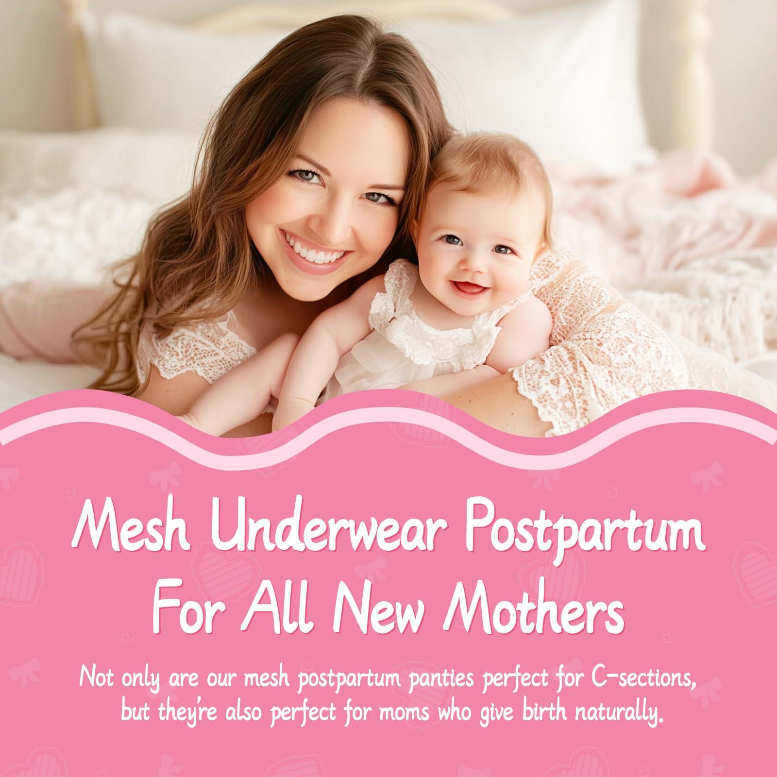 CARER Healthcare Incontinence Pregnancy 4 PCS Mesh Underwear Postpartum High Waist Mesh Panties Great for Post-Surgical and Postpartum Recovery