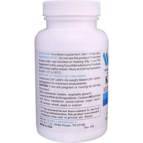 Wonder Laboratories Krill Oil 1000mg with Omega-3 and Astaxanthin - 60 Softgels #6371