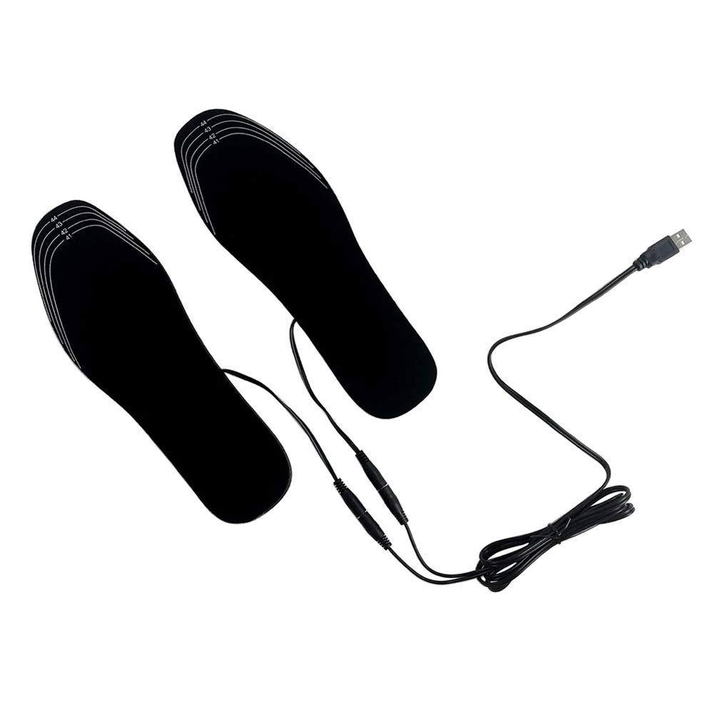 apptanna USB Heating Insole Electric Heating Foot Warming Insole Washable Cutable Size Insole Winter Outdoor Warm Insole (Black, 41-45 Yards)