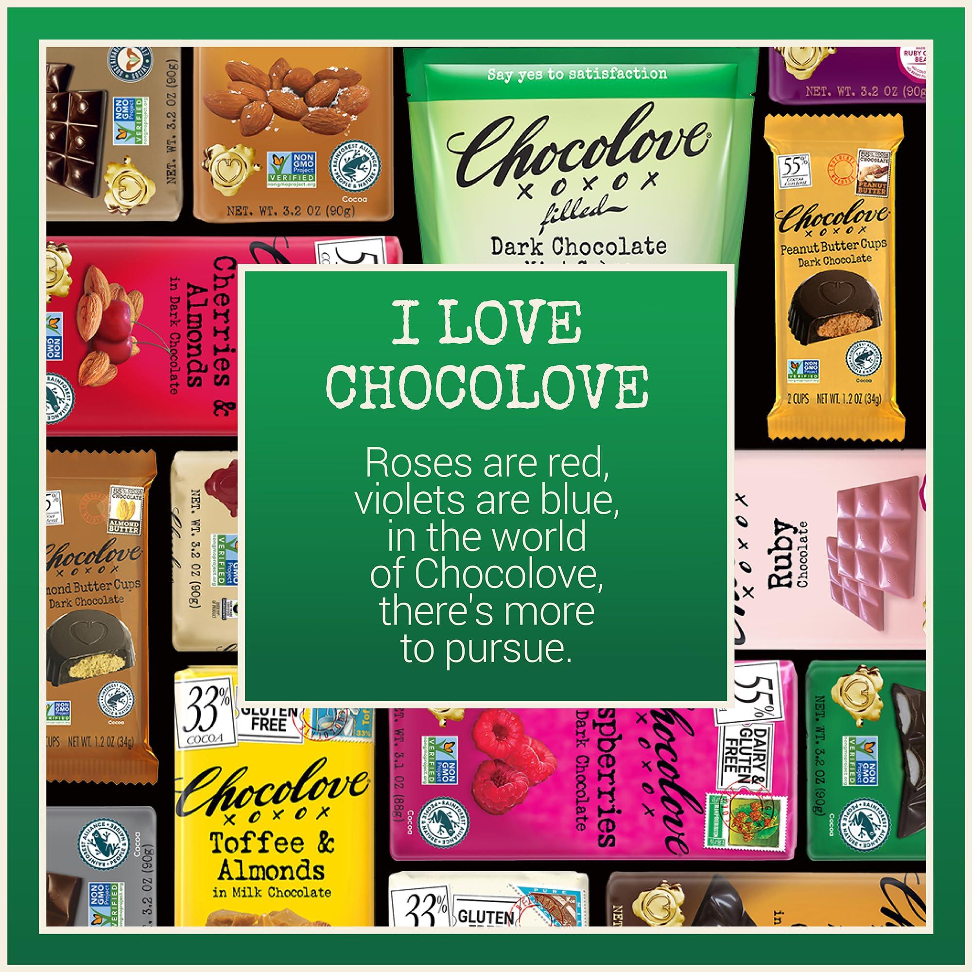 Chocolove Chocolove Mint Crme Chocolate Bites | 55% Cocoa | Refreshing Mint Filling | Crafted with Premium Belgian Dark Chocolate | Dairy-Free, Non-GMO, & Gluten-Free, 3.5 oz Pack (8 Pack)