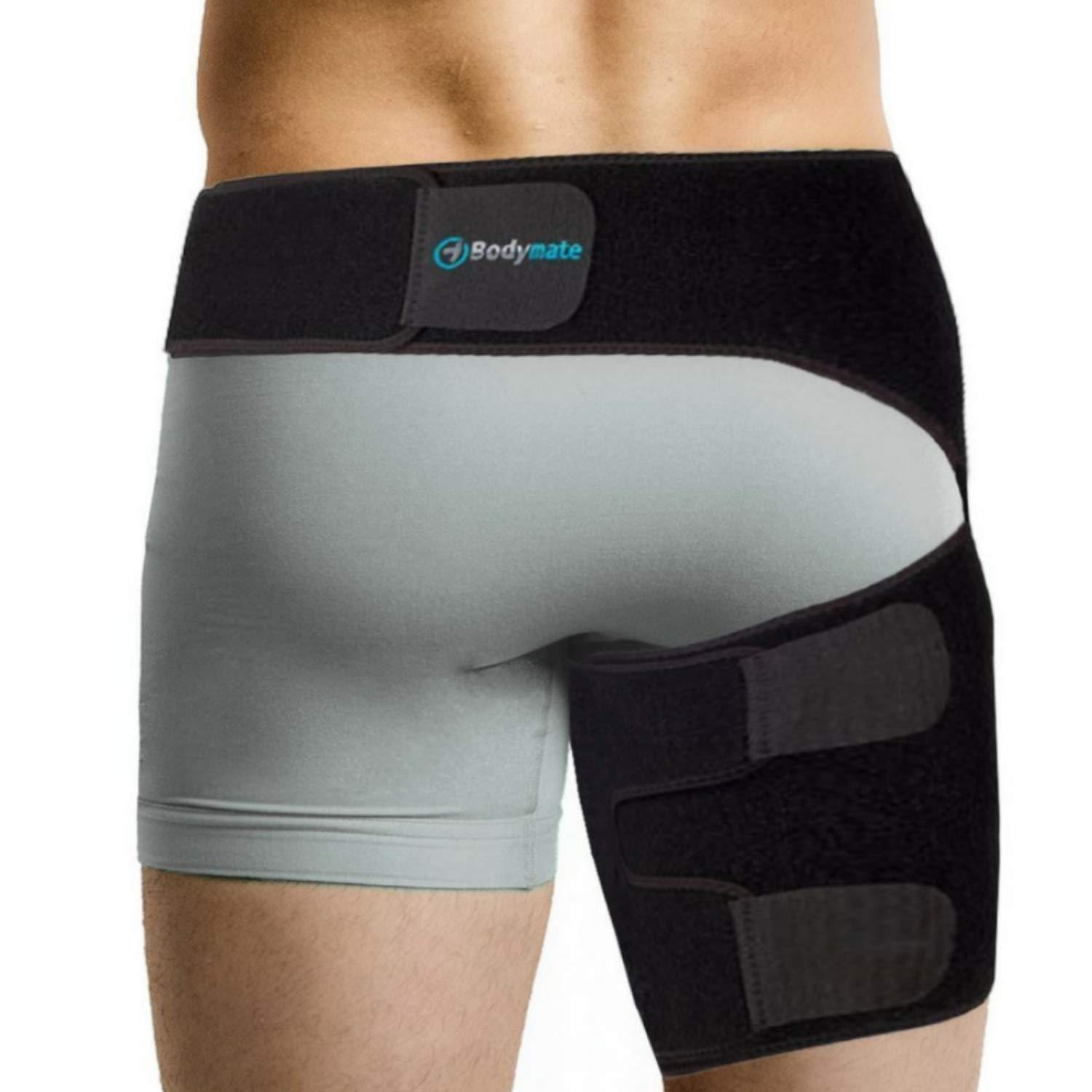 BODYMATE BODYMATE Hip Brace and Sciatica Pain Relief Devices - Sacroiliac Belt, Compression Wrap for Thigh, Hamstring, Joints, Hip Pain - Adjustable Sciatic Nerve Brace for Men and Women (Medium, 32-44 Inches)