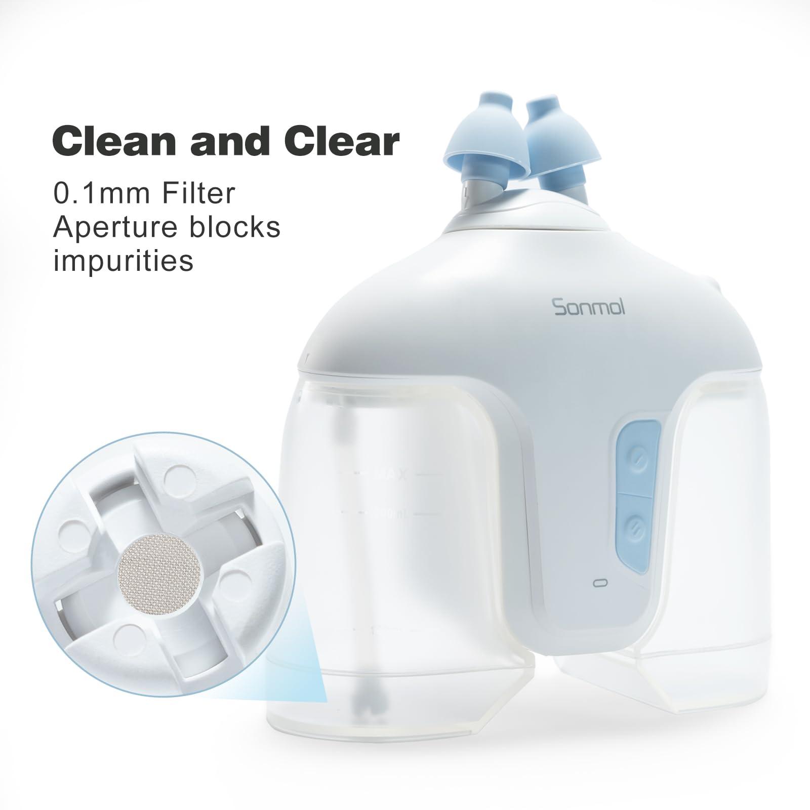 Sonmol Sonmol Electric Nasal Irrigation System with 50 Salt Packets Nose Wash Deep Cleaning Sinus Rinse Relieve Congestion Runny Nose Itching