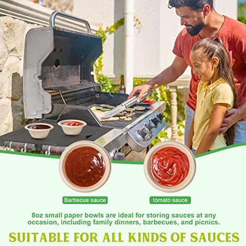 Groecycle Groecycle 8 oz Small Paper Bowls, 50 Pack Chili Bowls Disposable, 100% Compostable Paper Bowls, Biodegradable Bowls Made Of Sugarcane