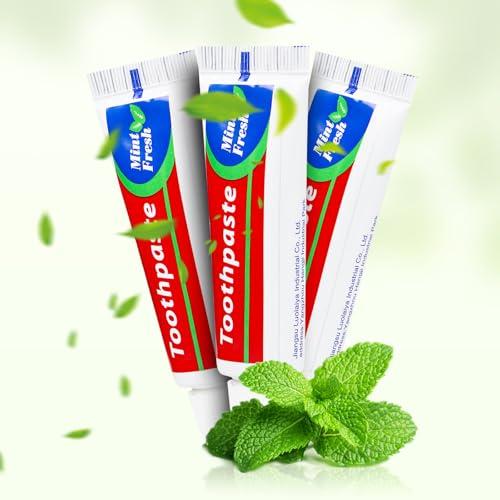 HAIFOTRVA HAIFOTRVA 100 Tubes Bulk Travel Size Toothpaste,Miniature 0.88oz(25g) Small Toothpaste Travel Size Bulk 1.3x3.93 inches Peppermint Mini Disposable Toothpaste for Hotel,Guests,Homeless,Charity