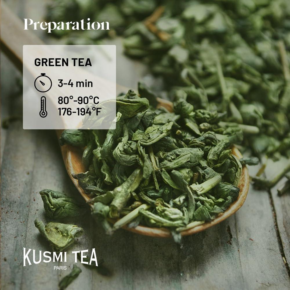KUSMI TEA Kusmi Tea - Organic Green Tea Variety Box - Gift Idea for Men and Women - Spearmint Green Tea, Jasmine Tea - A Selection of 5 Iconic Flavors - Loose Leaf Tea - 5 Tins of 0,9 oz