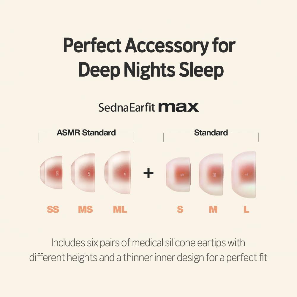 AZLA AZLA POM 10S - Ear Plugs for Sleeping Noise Cancelling - Silicone Earplugs for Sleep, Snoring, and Noise Reduction - Best Earplugs to Drown Out Snoring - Ear Plugs for Snoring Blocking (Orange)