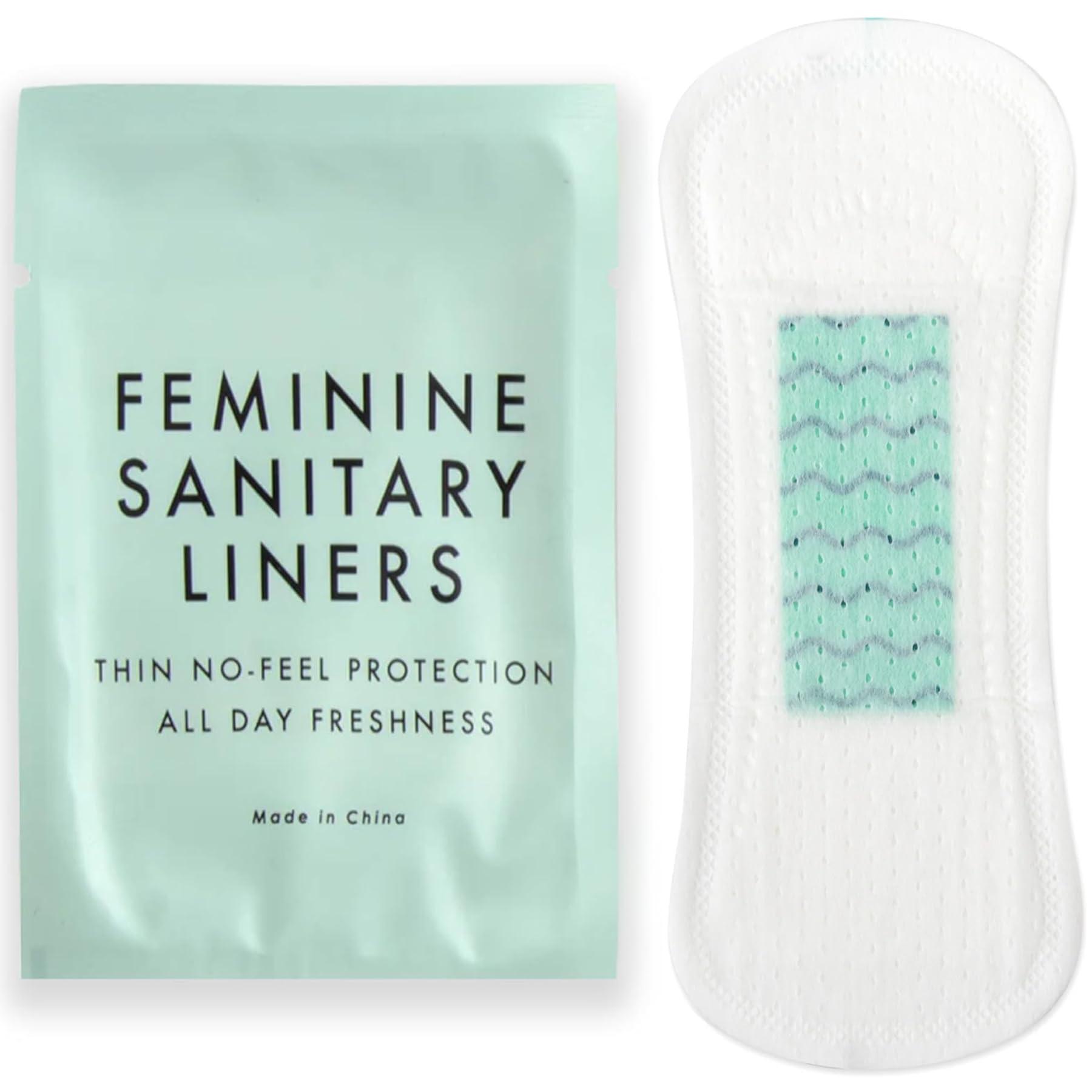 Trail maker 100 Pack Bulk Panty Liners for Homeless, Hospitals | Long Panty Liners for Postpartum, Incontinence, Menstruation Bulk Individually Wrapped Liners for Women
