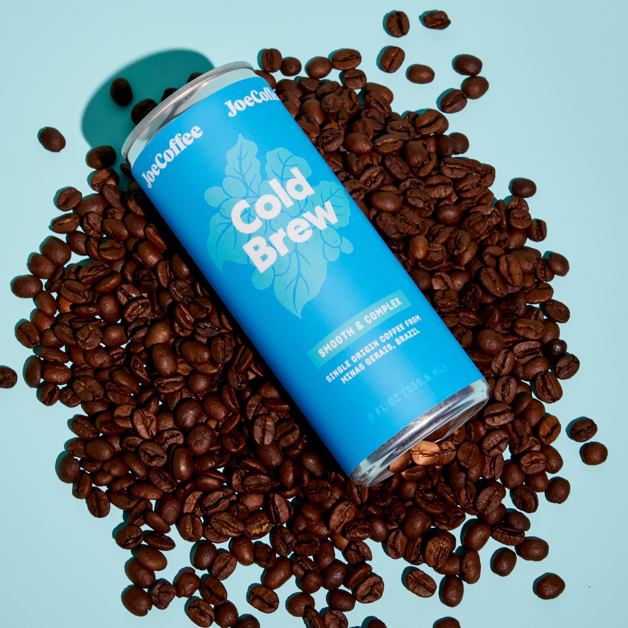 JOE COFFEE COMPANY Joe Coffee Company (NYC Roaster) Black Cold Brew Ready to Drink Coffee Cans (Pack of 12), RFA Certified, Kosher, Climate Friendly, Specialty Coffee