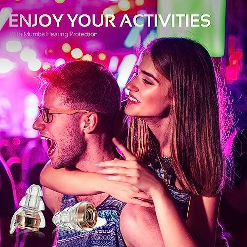 Mumba High Fidelity Concert Earplugs, Reusable Musicians Ear Plugs, 24dB Advanced Filter Technology Ear Protection for Music Festivals, DJs, Musicians