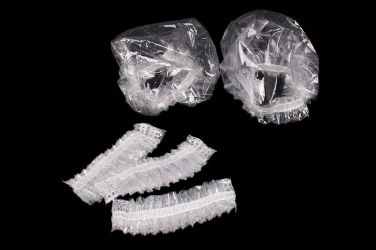 GPOL STORE Ear Protector Caps 500 Pcs Disposable Clear Plastic Waterproof Shower Water Ear Covers Bathing Tool