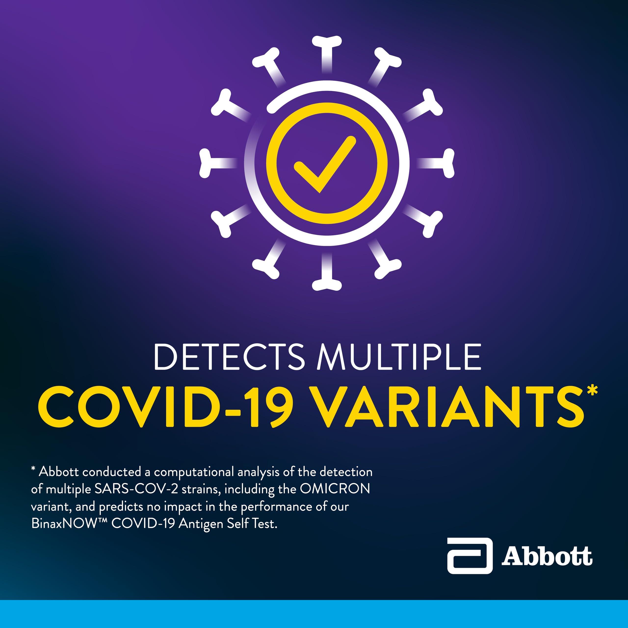 BinaxNOW BinaxNOW COVID-19 Antigen Self Test, 1 Pack, 4 Tests Total, COVID Test With 15-Minute Results Without Sending to a Lab, Easy to Use at Home