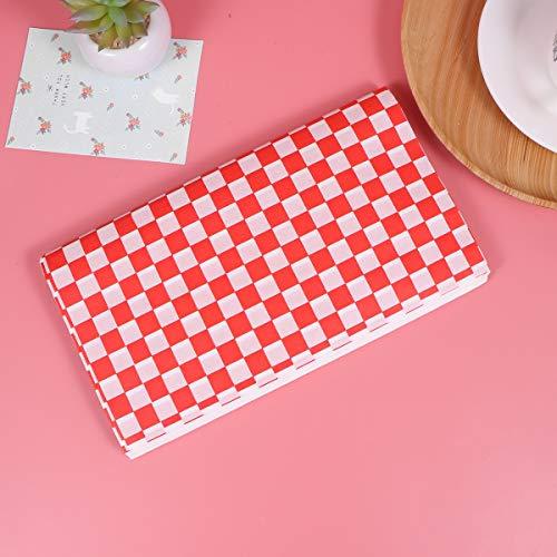 RTFGJ RTFGJ Holiday Wrapping Paper? 100pcs Checkered Deli Basket Liner Checkered Food Wrapping Papers Grease-Resistant Sandwich Hamburger Wrap Prevents Food Stains