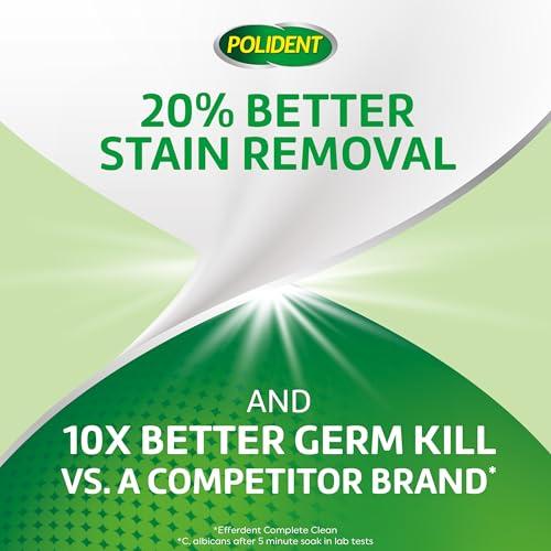 Polident Polident 3 Minute Denture Cleanser Tablets - Cleans Removable Oral Appliances, Clear Retainers, and Mouth Guards - 84 Count (Pack of 3)
