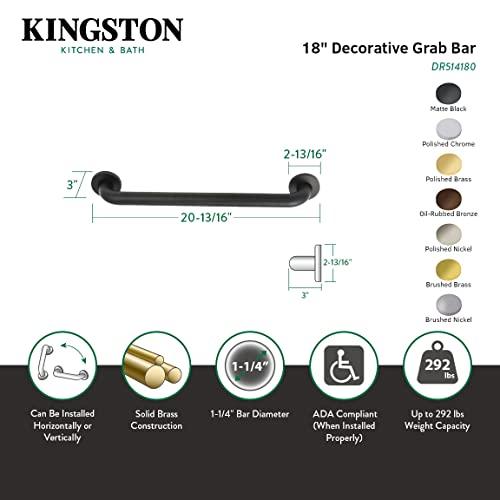 Kingston Brass Kingston Brass DR514186 Meridian 18-Inch Decorative ADA Grab Bar, Polished Nickel
