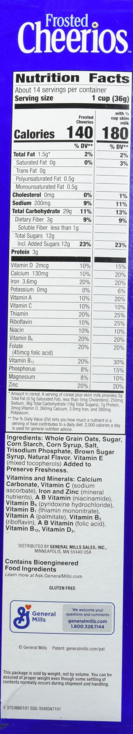 Cheerios Cheerios Frosted Breakfast Cereal with Oats, Gluten Free, 18.4 oz (Pack of 7)