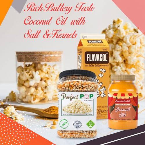 Perfectware Perfectware Popcorn Kit- (Includes 35oz Popcorn Season Salt, 4lbs Yellow Kernels, and 32oz Butter Flavored Coconut Oil, Plain,PW-Popcorn Kit-3