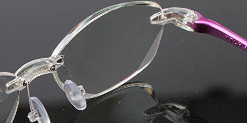 SOOLALA SOOLALA Womens Fashion Cut Edge Anti-blue Lens Rimless Reading Glasses, Purple, x2.5