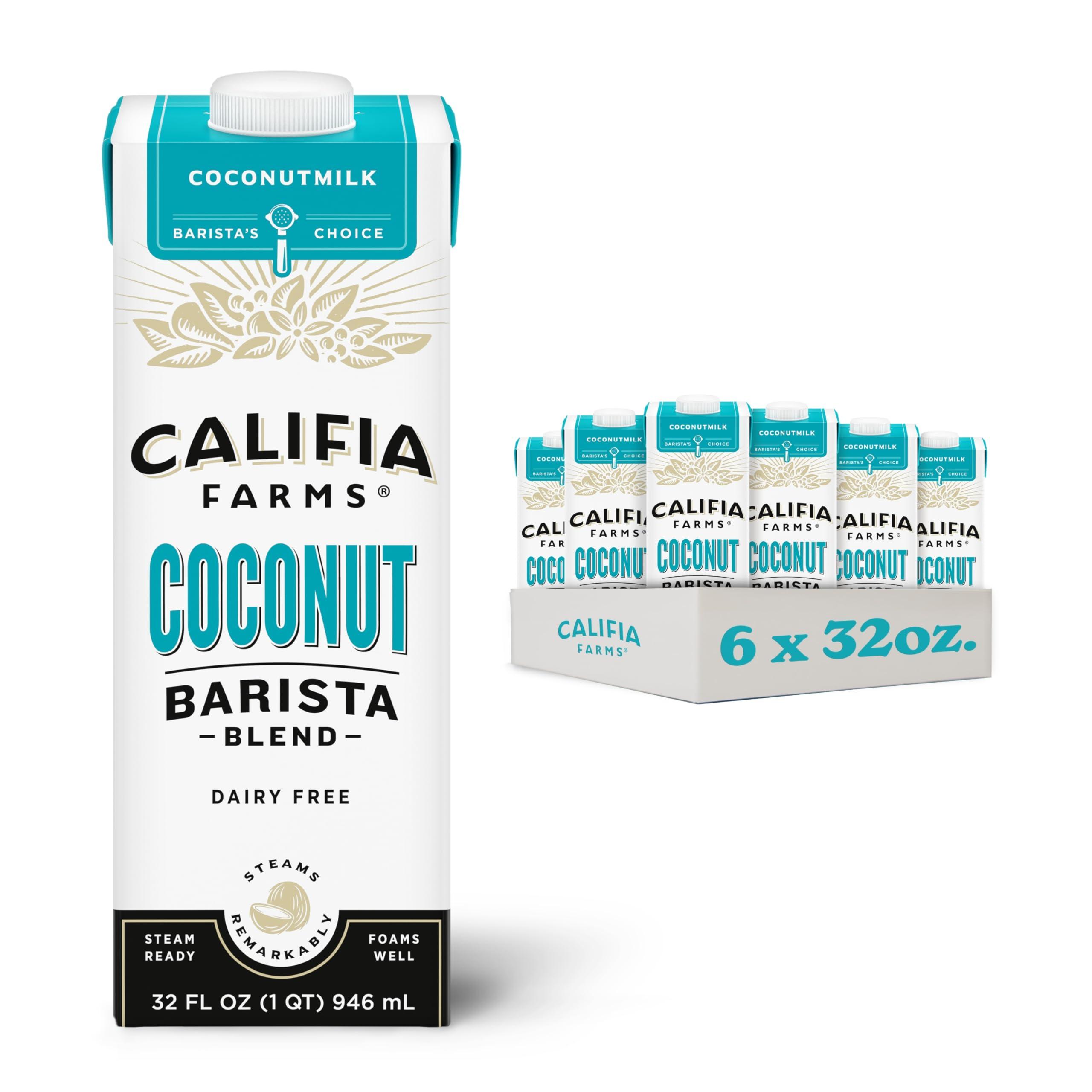 Califia Farms Califia Farms - Coconut Barista Blend Coconut Milk, 32 oz (Pack of 6), Shelf Stable, Dairy Free, Plant Based, Vegan, Gluten Free, Non GMO, Creamer