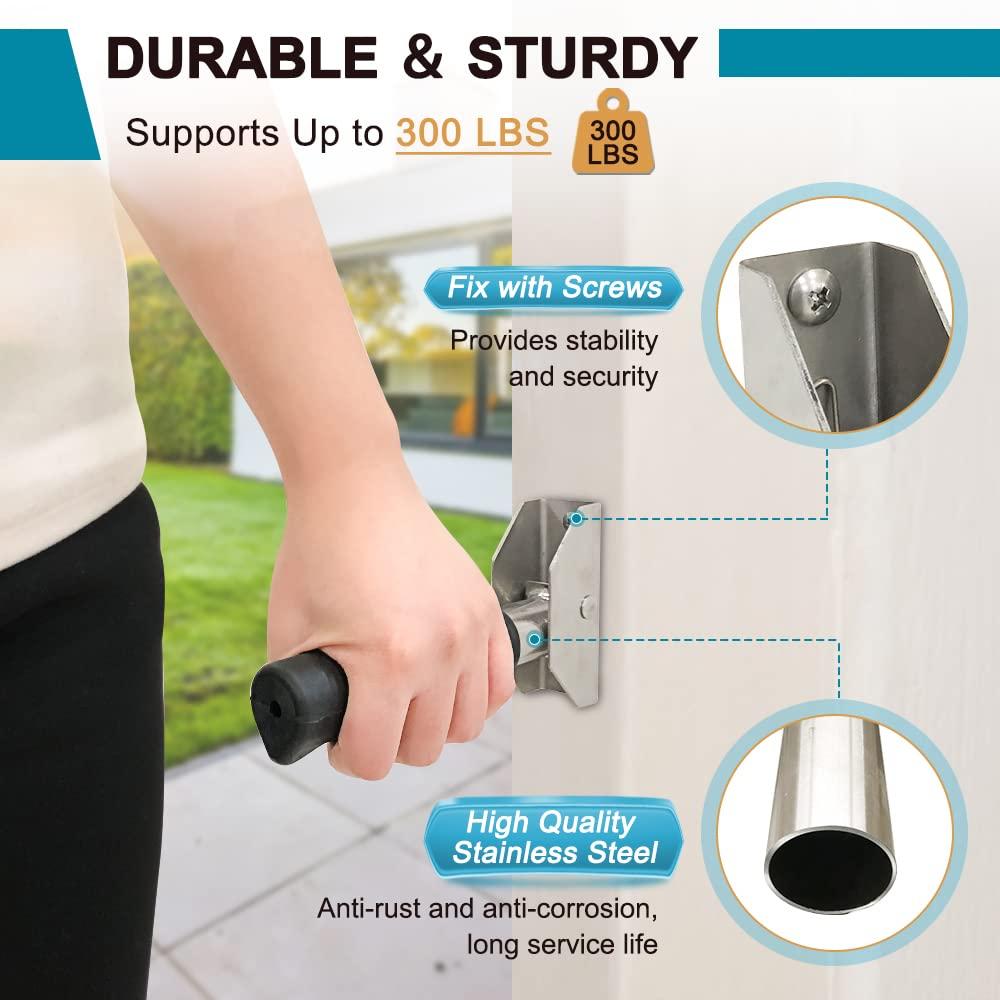 Zelen Folding Doorway Assist Handle Flip up Grab Bar for Doorway Elderly Stair Assist Lifts for Seniors Hand Rails Doorway Safety Assist Handles for Stair Door Assistant Support Bars Handle