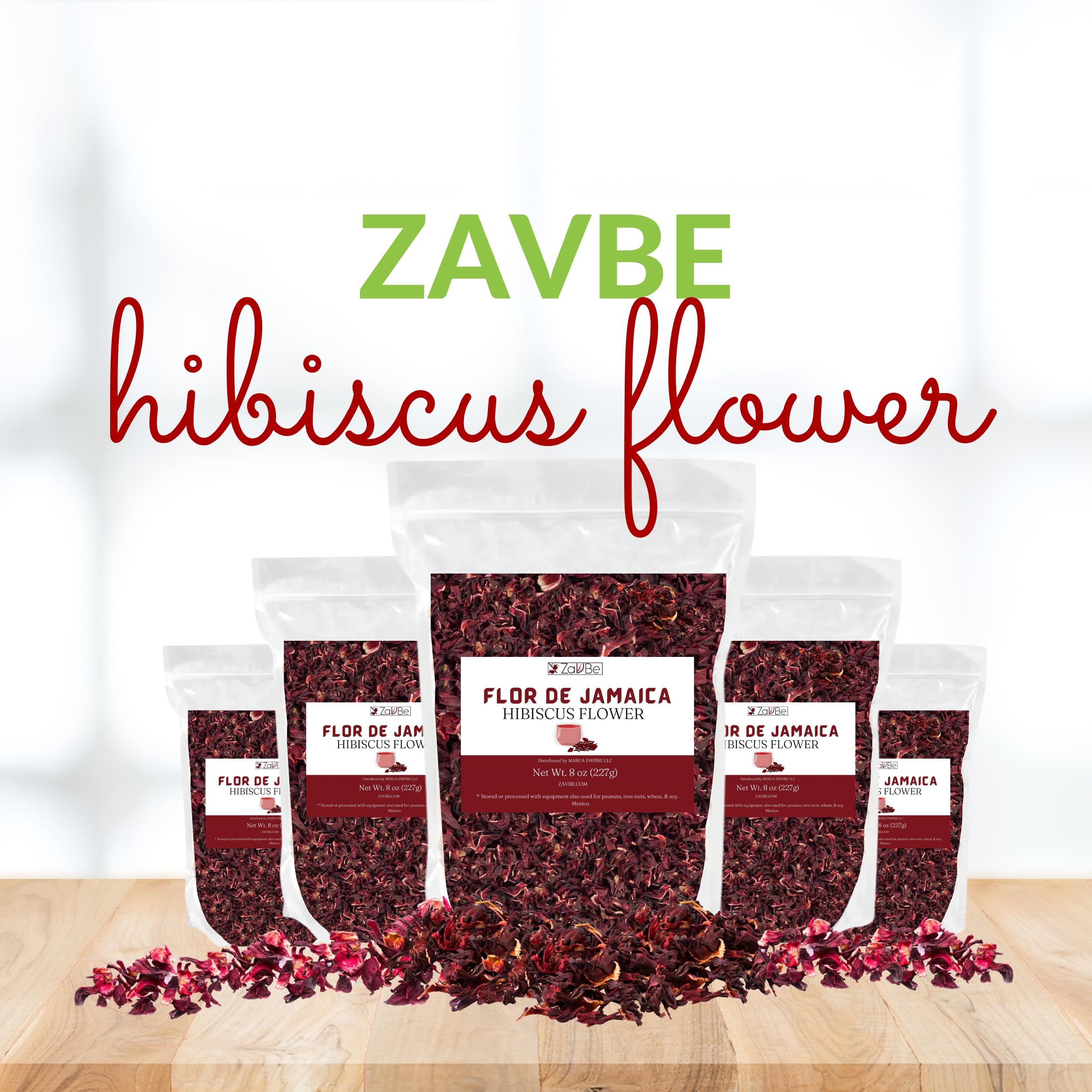 ZAVBE ZAVBE Hibiscus Tea 1lbs Dried Hibiscus Flower Perfect for Hibiscus Tea loose leaf, Flor de Jamaica, Cut and Sifted Packaged in Resealable Bag Hot & Iced Tea, Whole Flowers and Petals. (16, Ounces)