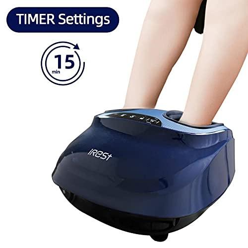 iRest iRest Shiatsu Foot Massager with Double Foot Rollers, Air Compression, Scraping, Deep Kneading Massage, Electric Foot Massage Machine for Improving Blood Circulation and Relieving Foot Pain