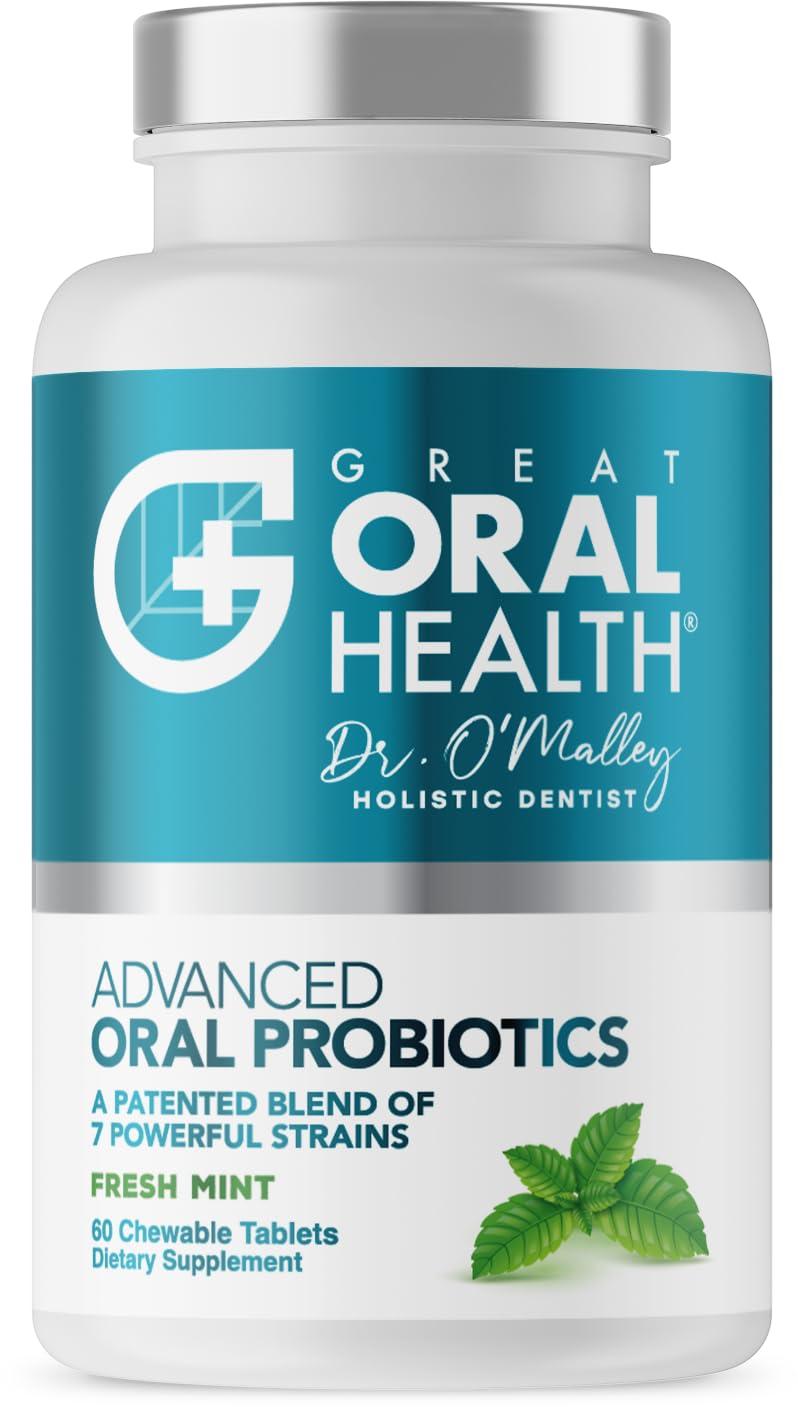 Great Oral Health Advanced Bad Breath Treatment Duo The Oral Probiotics Tablet & OraRestore Natural Mouth & Tooth Concentrated Oil Dentist Formulated Mint Flavor