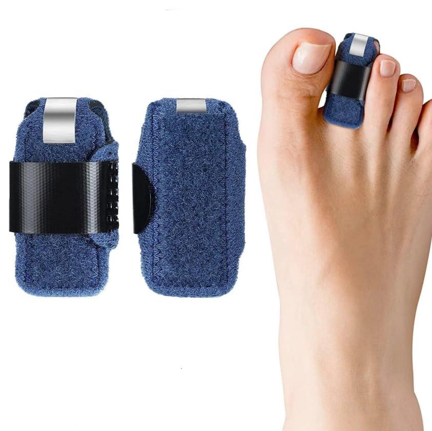 Luhaomisky 2Pcs Blue Small Toe Splints for Straightening Hammer Toe Corrector Toe Straightener Finger Support Brace Stabilizer Women Men Broken Toe Support Easy to Wear and Use,Bunion Pads,Foot Health