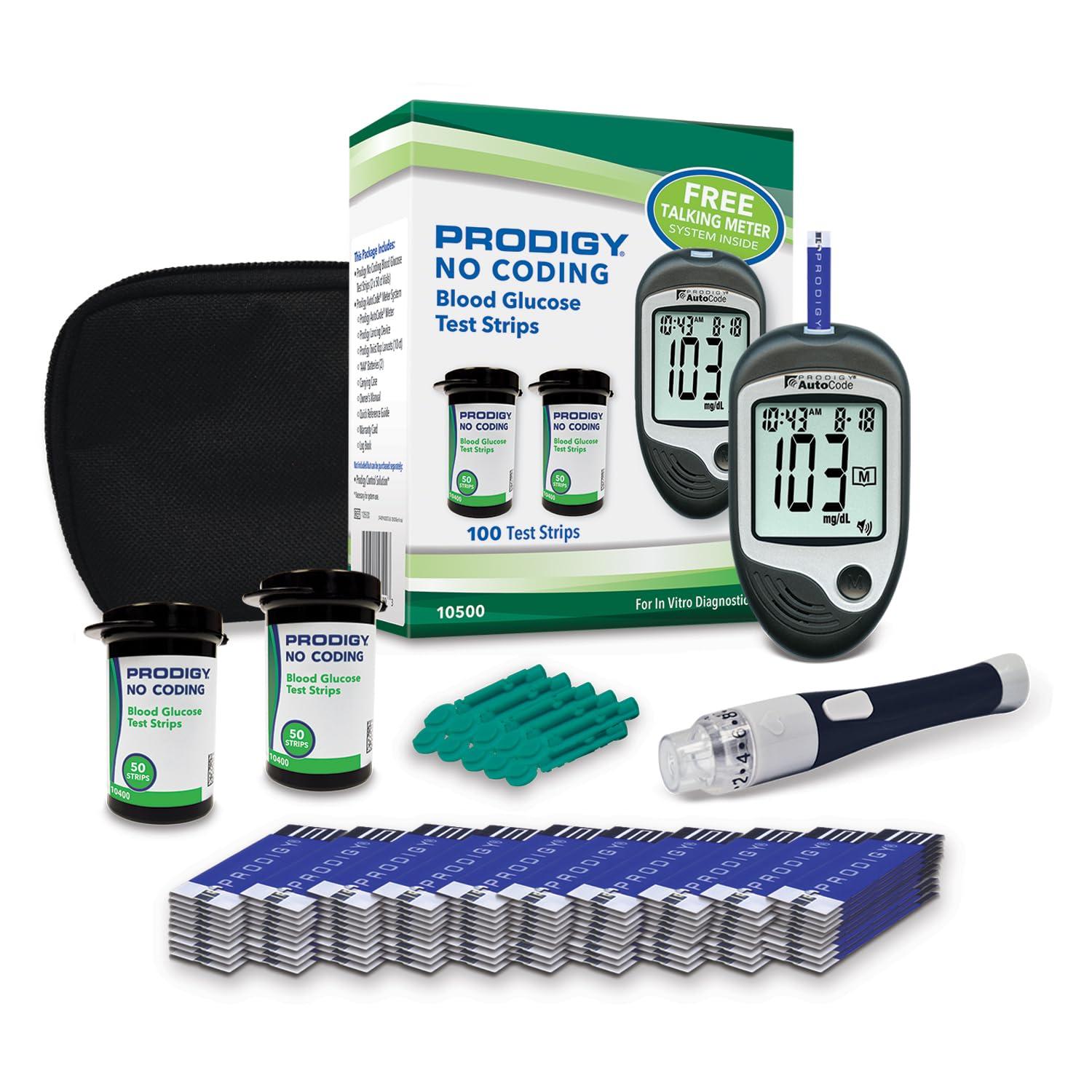 PRODIGY PRODIGY 100ct Test Strips with AutoCode Talking Meter Starter Kit