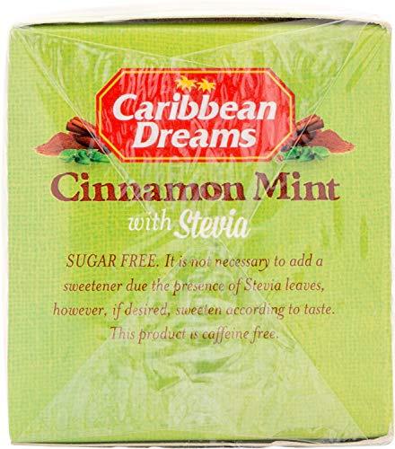 Caribbean Dreams Caribbean Dreams Cinnamon Mint Tea, 20 Tea Bags, Diabetics Tea, Natural Herbal Tea, Caffeine Free, Sugar Free