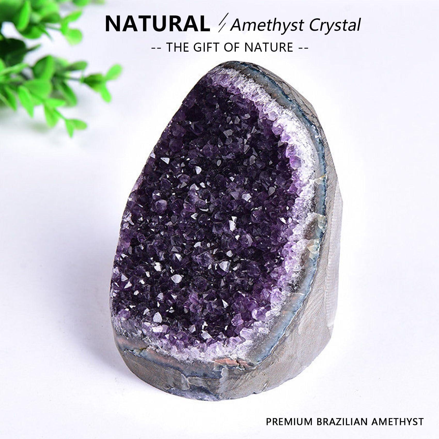 WAFUNNE Amethyst Crystal Geodes Purple Crystals Rock Cluster Quartz Raw Healing Crystals 6-7LB
