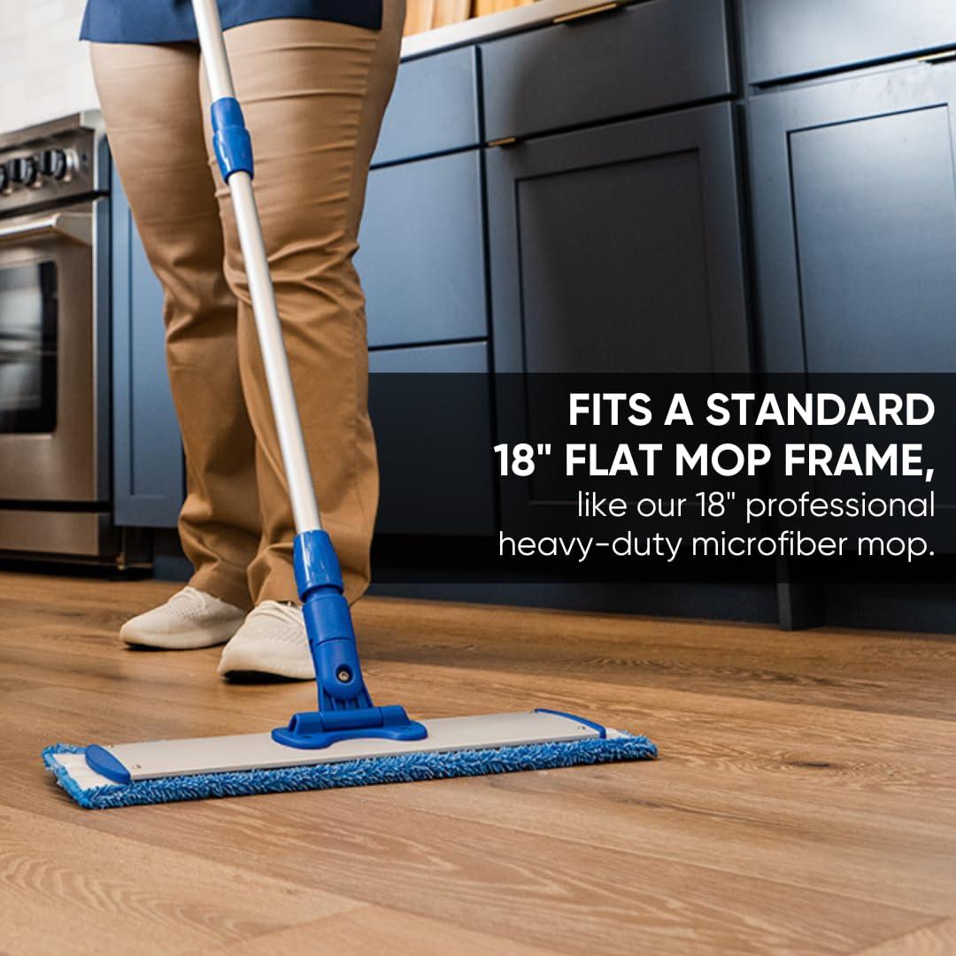 Microfiber Wholesale Microfiber Wholesale 18\" Absorbent Microfiber Wet Mop Pad - Reusable, Machine Washable, Refills (2 Pack)