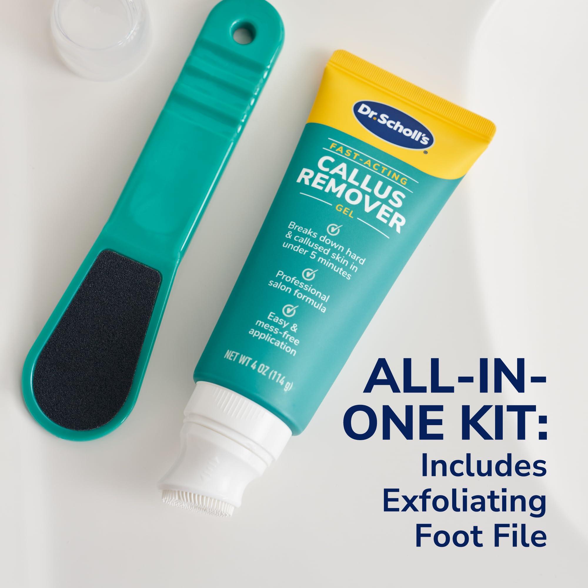Dr. Scholl\'s Dr. Scholl\'s Fast Acting Callus Remover Gel Kit, Hard Skin Removal, Smooth Soft Feet in Minutes, Salon Professional Formula, Mess Free Application, Exfoliating Foot File Pedicure Tool Included