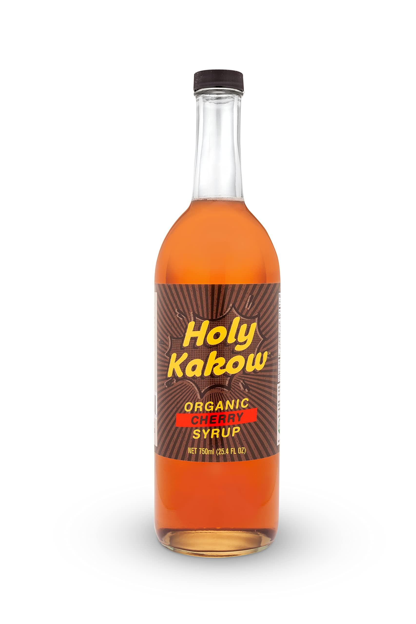 Holy Kakow Holy Kakow Cafe Organic Cherry Syrup - Cherry Syrup, Coffee Syrup, Organic Syrup for Coffee, Cherry Syrup for Coffee, Add to Latte, Cocktail and Shake, Real Food Ingredients, Specific Flavor - 750ml