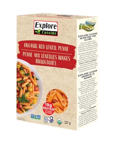 EXPLORE CUISINE Explore Cuisine Organic Red Lentil Penne Pasta, Non GMO, 8 Ounces (Pack Of 6)