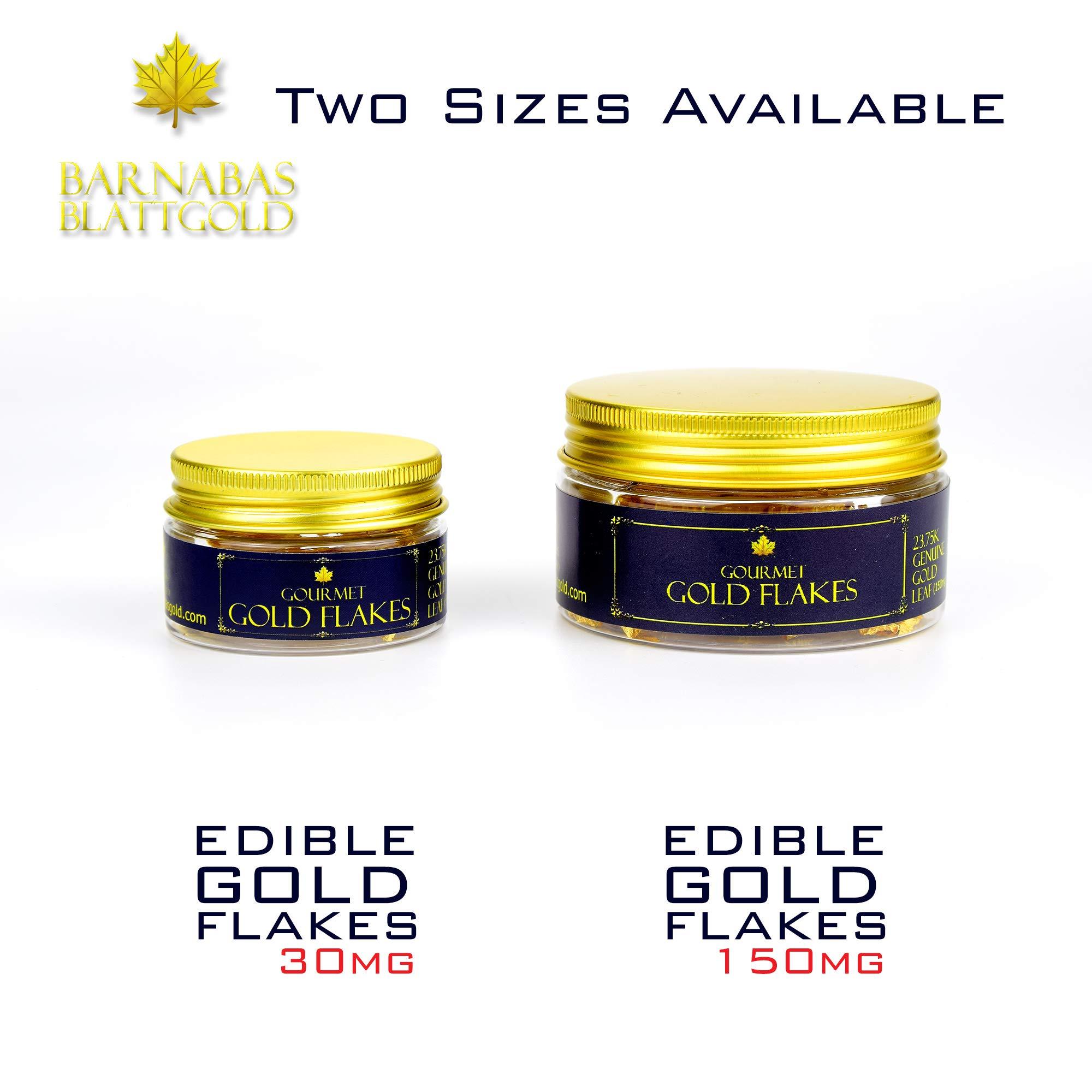 BARNABAS BLATTGOLD Barnabas Blattgold Genuine Edible Gold Flakes,150mg/Jar, Edible Gold Leaf for Cake Decorations, for Baking, for Drinks and for Food