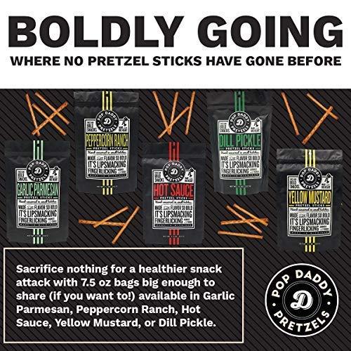 POP DADDY ·POPCORN· Pop Daddy Flavored Pretzels Sticks | Hot Sauce Flavor | 3oz Healthy Gourmet Pretzels Snacks | 15 Pack