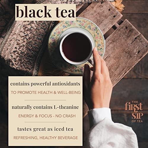 The Spice Hut Creme De La Earl Black Tea, Pyramid Sachet Tea Bags, Madagascar Vanilla & Pure Bergamot, Earl Grey Cream, High Caffeine - 16 Cups | The Spice Hut, First Sip Of Tea